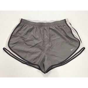 Nike Dri Fit Women's Active Running Shorts Sz 1X Grey/White/Black Polyester 🩶